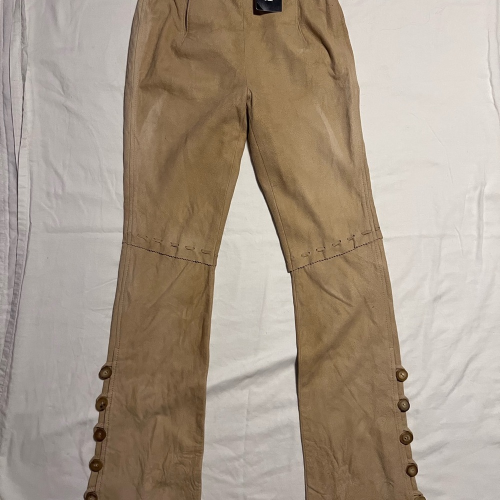 Ralph Lauren Tan Flare Pants with Button Details